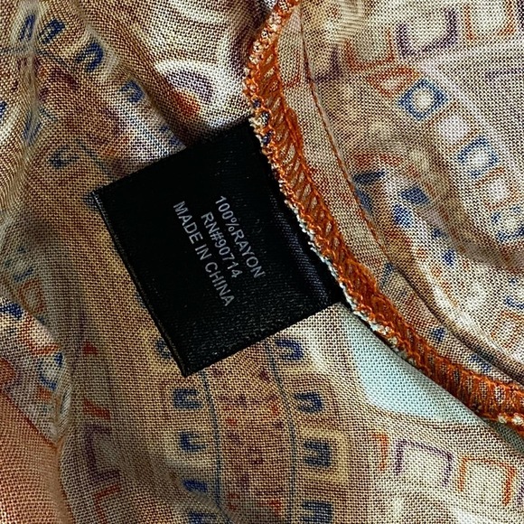 Ivy Street Sz Large NWT orange yellow paisley maxi dress spaghetti straps - Picture 4 of 7